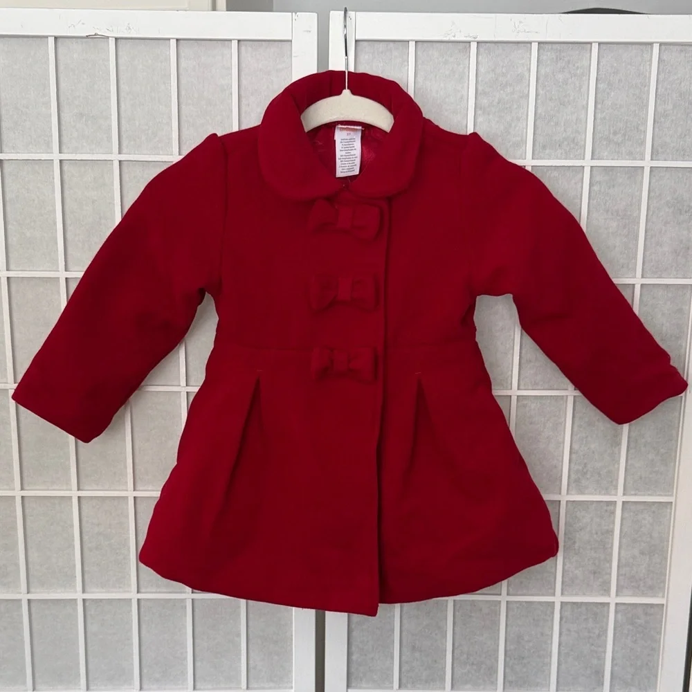 Gymboree Girls Bow Dressy Coat Holiday Traditions Red Size 3T